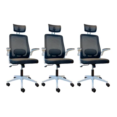 Cadeira De Escritório Oficial Presidente Prime Executiva - Branco E Preto - 3