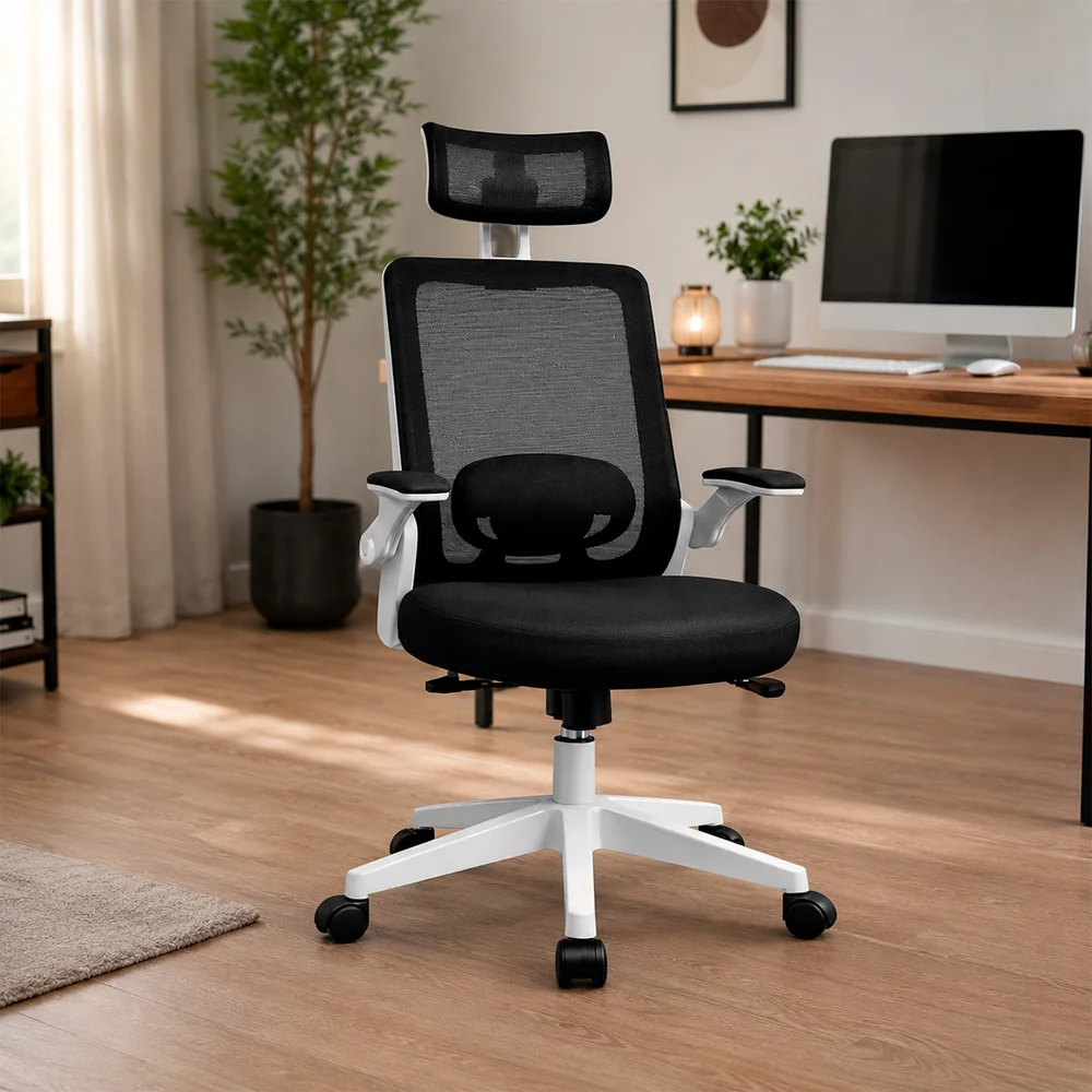 Imagem 2 de 5 do produto Cadeira De Escritório Oficial Presidente Prime Executiva - Branco E Preto - 3