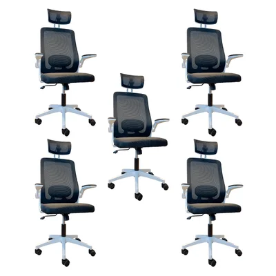 Cadeira De Escritório Oficial Presidente Prime Executiva - Branco E Preto - 5