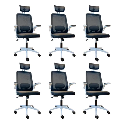 Cadeira De Escritório Oficial Presidente Prime Executiva - Branco E Preto - 6