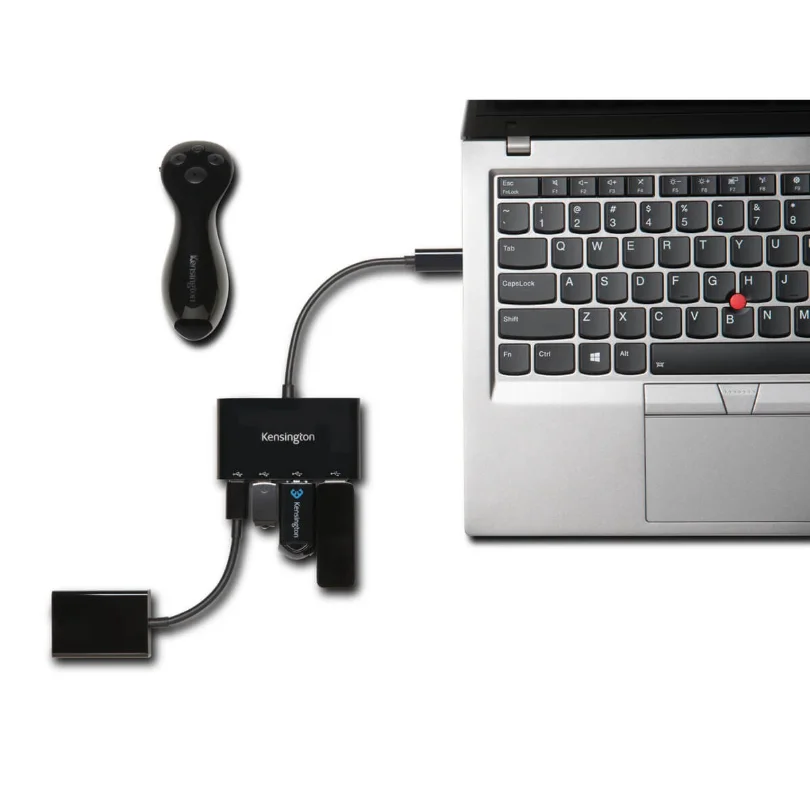 Imagem 2 de 4 do produto Hub Usb-c 4 Portas Kensington 2 Usb-a E 2 Usb-c Para Notebook Macbook Ultrabook
