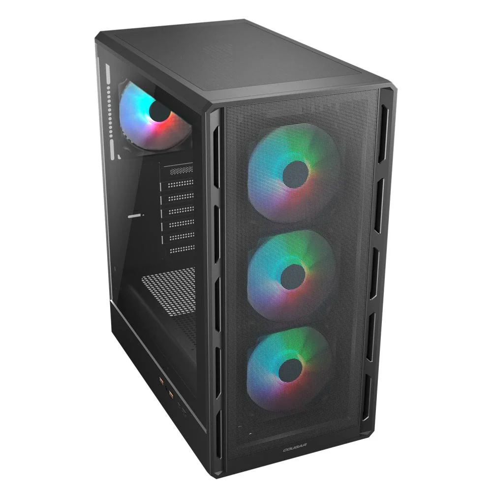 Imagem 3 de 5 do produto Gabinete Cougar Airface Pure RGB Atx Mid Tower Lateral De Vidro Temperado Usb 3.0 Com 4 Fan Preto 382ga50.0001