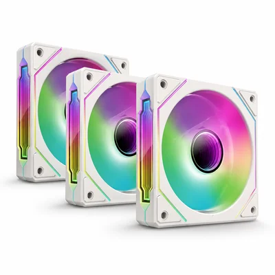 Kit 3 Fan Ventoinha Arvex Infinity White RGB 3x120mm Branco