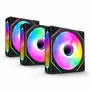 Kit 3 Fan Ventoinha Arvex Infinity RGB 3x120mm Preto Black 3
