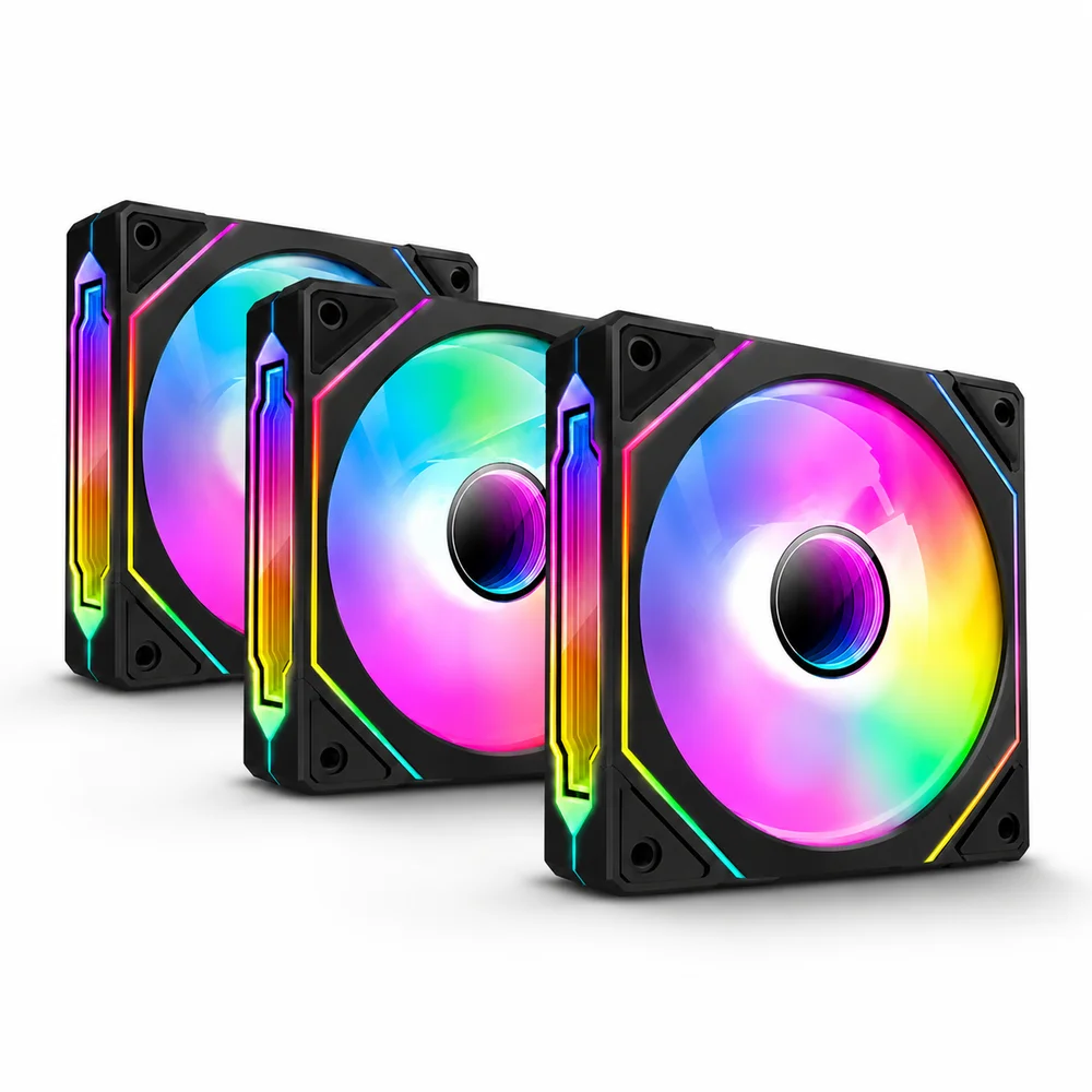 Kit 3 Fan Ventoinha Arvex Infinity RGB 3x120mm Preto Black 4