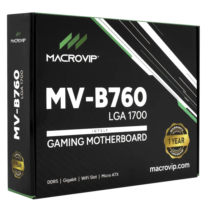 Placa Mãe 1700p Macrovip Mv-b760 M.2 HDMI Dp Vga Ddr5 5
