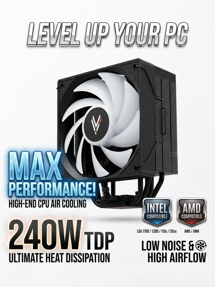 Cooler Gamer Processador Univ Hi Level Elite Darktdp 240w 6