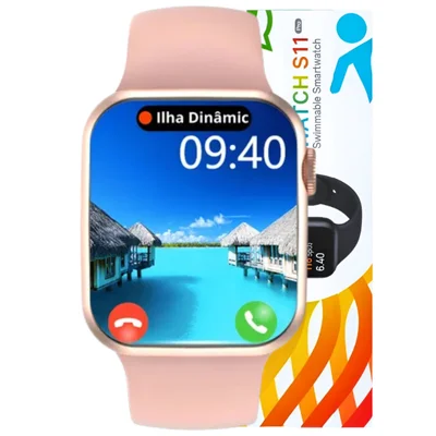 Smartwatch Microwear S11 Pro AmoLED 47mm Gps Nfc Whatsapp Relogio Inteligente Masculino Feminino Rosa