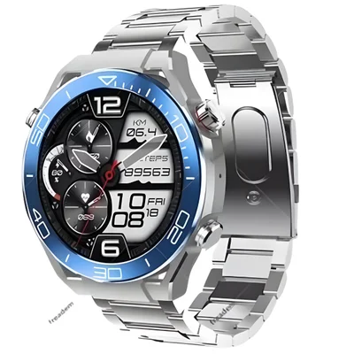 Relogio Inteligente Masculino Smart Watch Redondo Com 2 Pulseira Extra Android iOS Hw5 Max Amoled