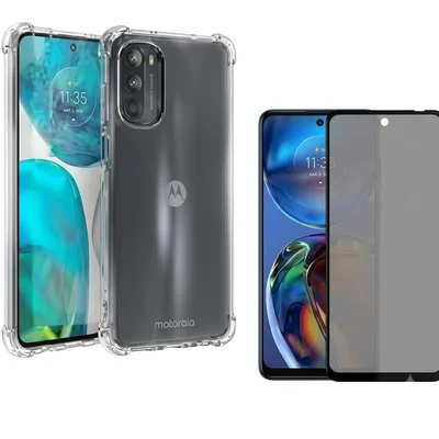 Capa Capinha Anti Choque + Película Privacidade Fosca Para Moto E32
