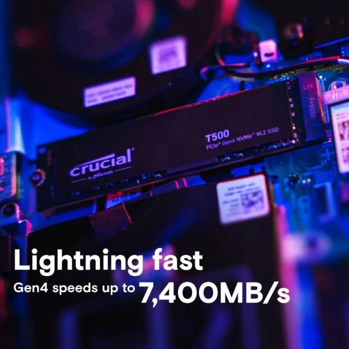 Imagem 2 de 3 do produto SSD Crucial T500 500gb PCie Gen4 Nvme M.2 - Ct500t500ssd8