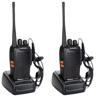 Kit 2 Radio Walk Talk Comunicador Profissional Bf-777s 16 Ch 12km Com Fone   Ht Para Segurança Vigilantes Empresa