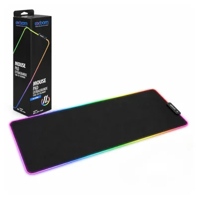 Mousepad Gamer Exbom Borda LED RGB 13 Cores 30x80cm Usb Preto - Mp-LED3080