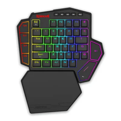 Teclado Gamer Redragon Diti One Hand RGB Switche Ultramag Magnético Preto - K585RGB-m