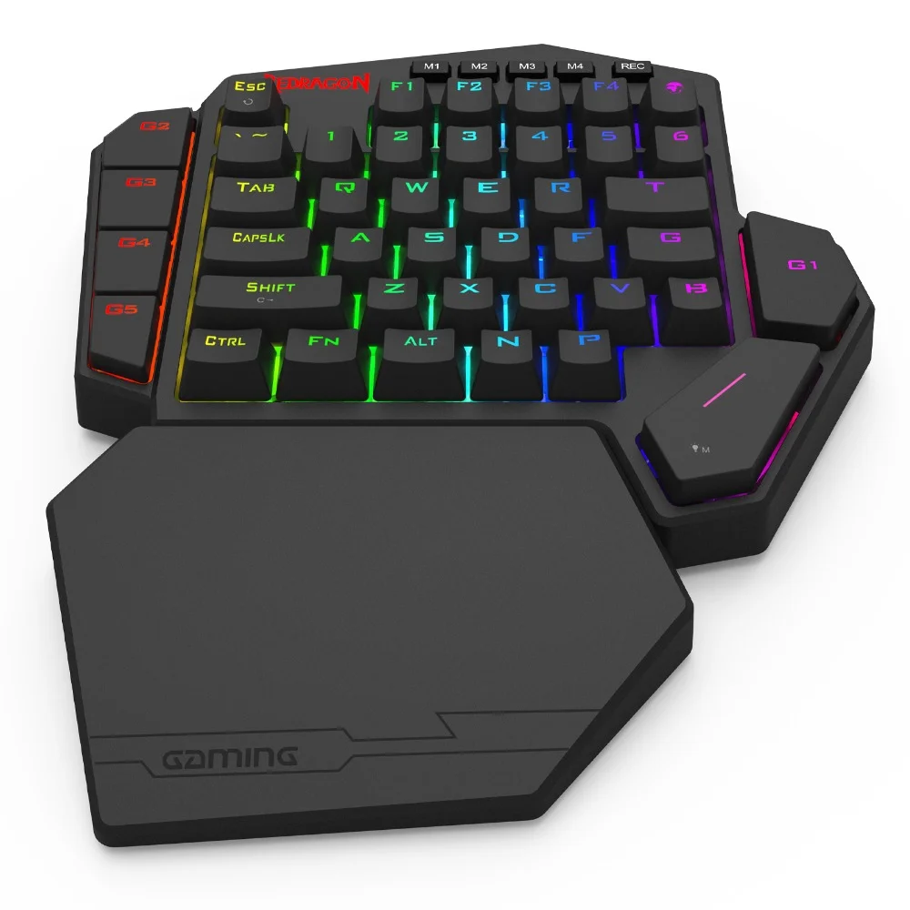 Imagem 3 de 5 do produto Teclado Gamer Redragon Diti One Hand RGB Switche Ultramag Magnético Preto - K585RGB-m