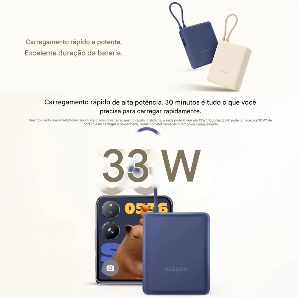 Imagem 4 de 5 do produto Power Bank  10000 Mah 22,5w Resistente Bateria Portátil Xiaomi Redmi   Carga Ultra Rapida