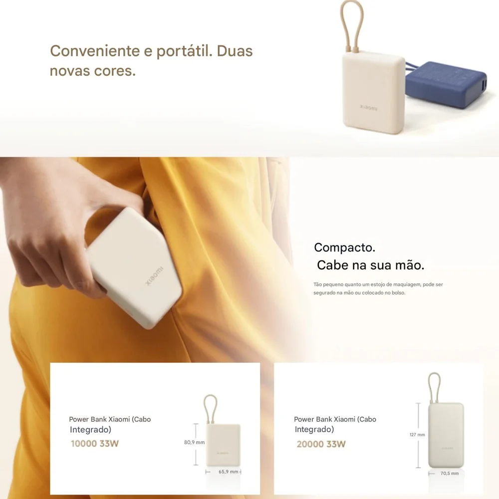 Imagem 5 de 5 do produto Power Bank  10000 Mah 22,5w Resistente Bateria Portátil Xiaomi Redmi   Carga Ultra Rapida