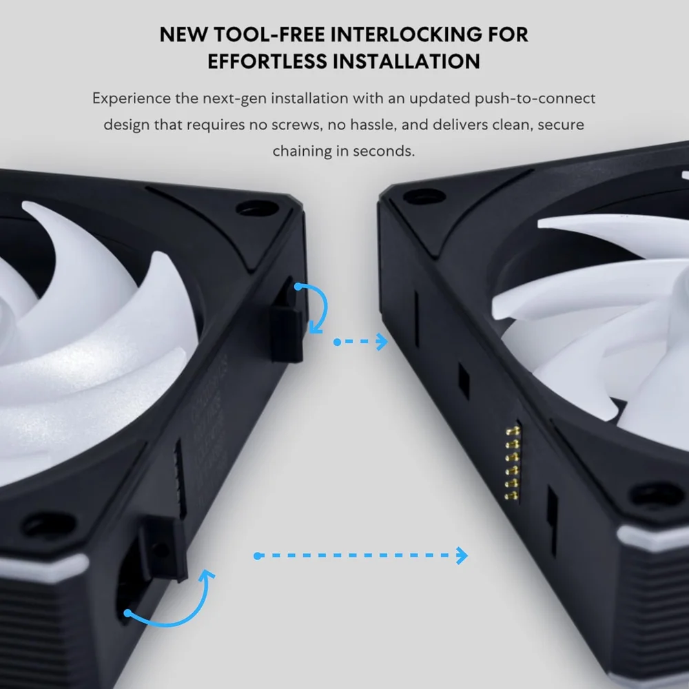 Fan Lian Li Uni Fan Cl Wireless ARGB Preto 120 Mm 12cl1w1b 6