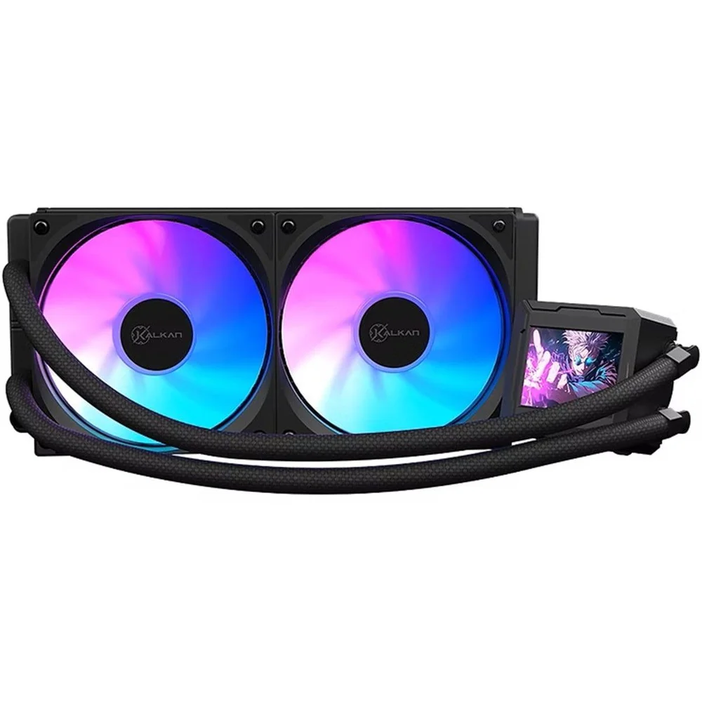 Imagem 2 de 4 do produto Water Cooler Kalkan Aura Lcd 240, 240mm, ARGB, Com Display Lcd, Intel-amd, Preto, Klk00102