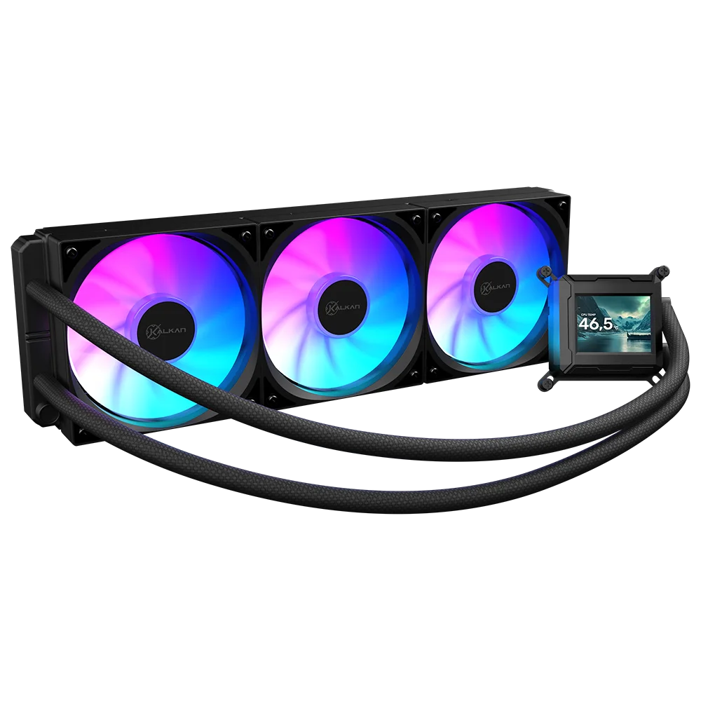 Watercooler Kalkan Aura Lcd 360mm ARGB Preto Tela Lcd 2.4 5