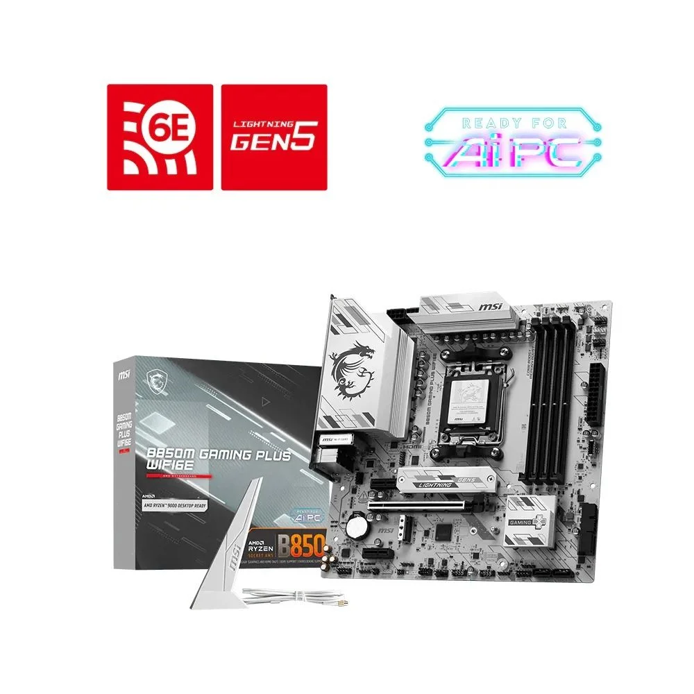 Placa Mãe MSI B850M GAMING PLUS WIFI6E AMD 5 4xDDR5 Chipset B850 mATX