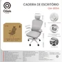 Cadeira Escritório Ergonômica Presidente Apoio Cabeça Ajustável Lombar Regulável Reclinável Oia-8554