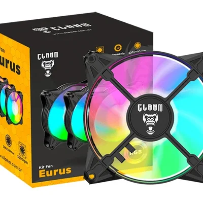 Kit Fan Eurus RGB 120x120mm 1100rpm C/3 Clanm