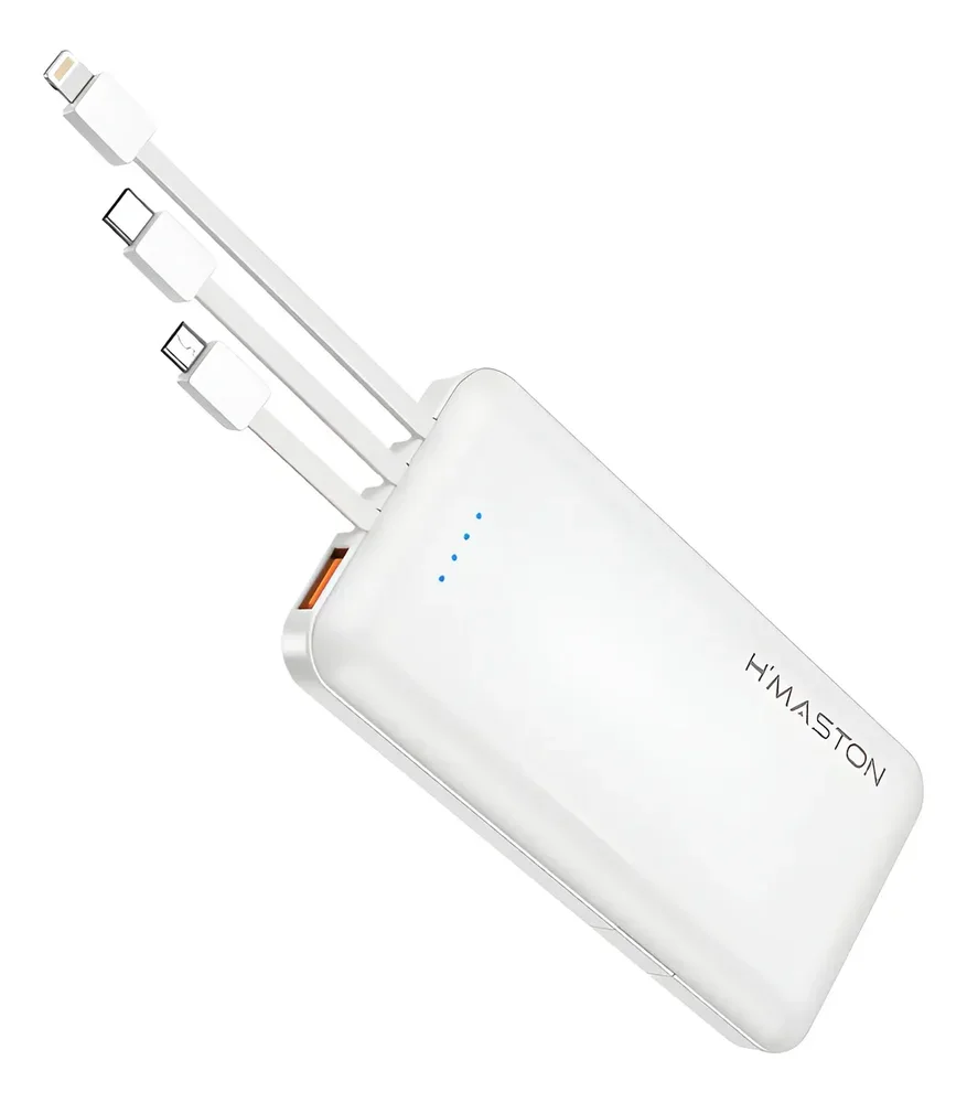 Carregador Portátil Power Bank Turbo Bateria 10000mah Branco