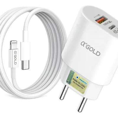 Carregador Turbo 40w Compativel Com Iphone 8 X Xr 11 12 13 14 Pro Max Usb Tipo C Duplo