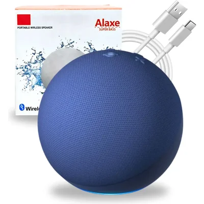 Caixa De Som Estilo Alexa Com LED Som De Alta Qualidade Azul