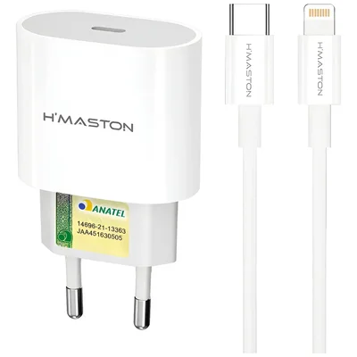 Carregador Turbo 30w Usb-c Compatível Com Iphone Xr 11 12 13 14 Pro Max Cabo 1m Carregamento Rápido Fonte Pd