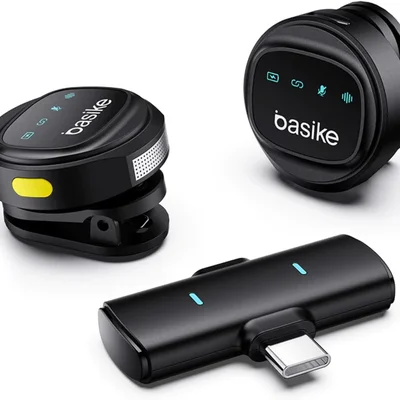 Microfone Lapela Duplo A'gold Sem Fio Para Celular Usb Tipo-c E Iphone Com Anti-ruído