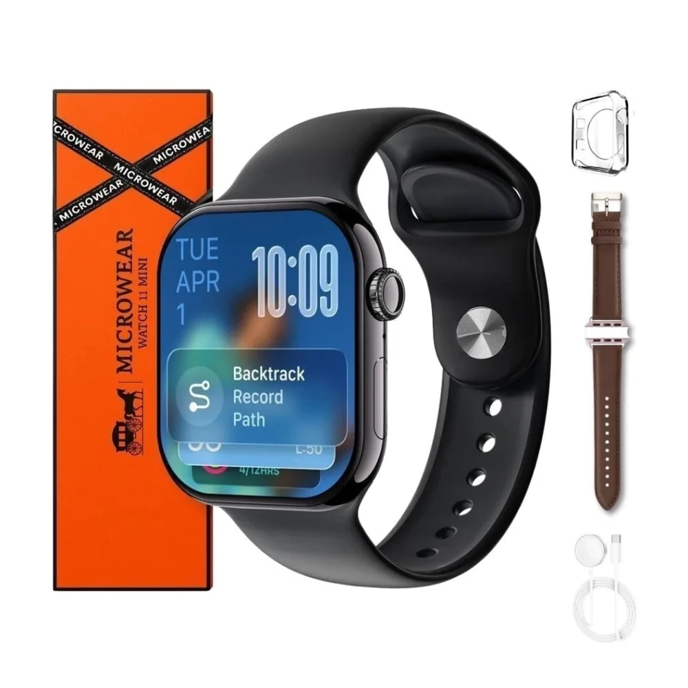 Imagem 3 de 3 do produto Smartwatch W11 Mini 41mm Microwear AmoLED Faz Recebe Ligação 1gb Memória Esportes - Preto
