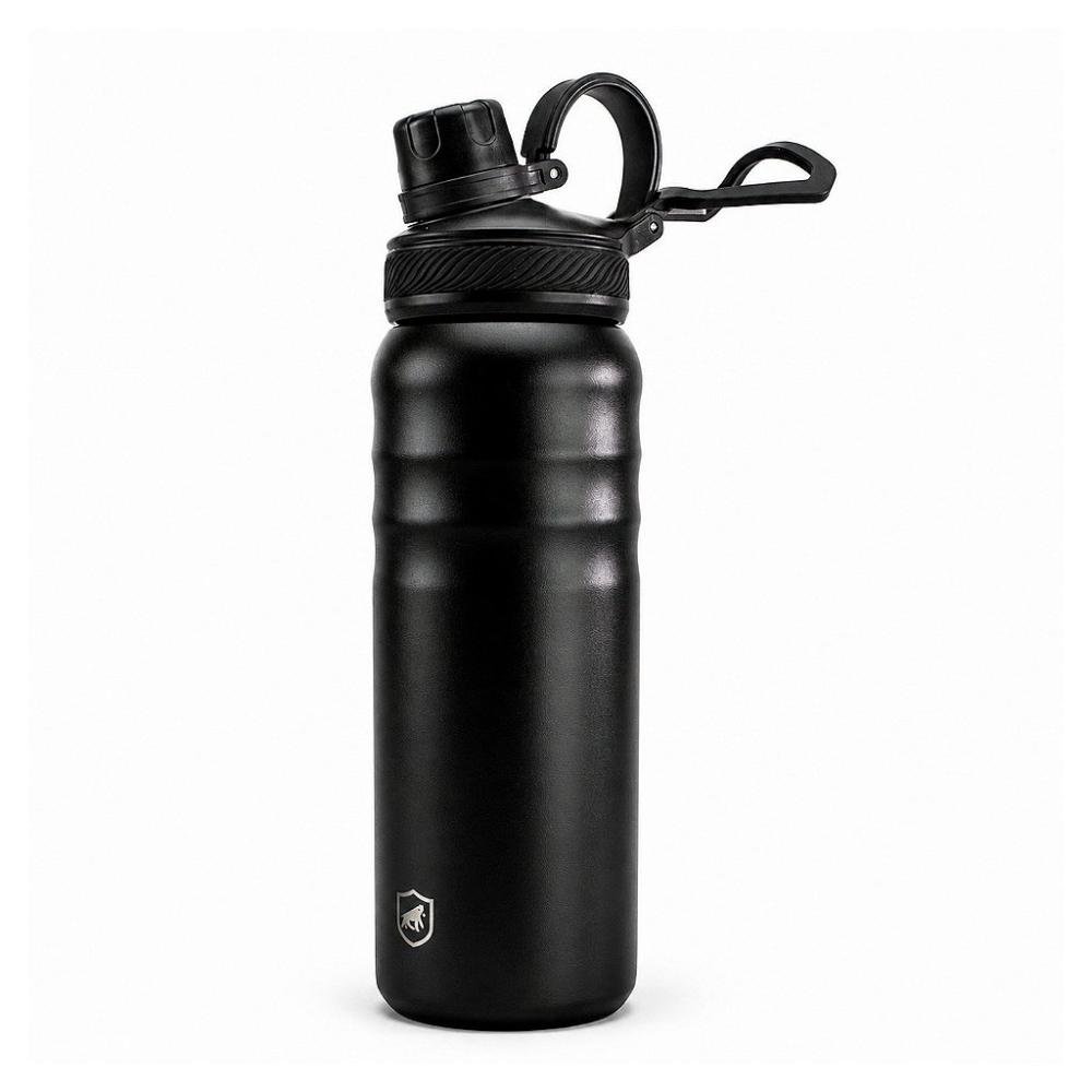 Garrafa Térmica Aço Inoxidável De Parede Dupla 700ml, Quente Ou Frio, Antivazamento Com Alça De Silicone -preta - Armor - Gshield