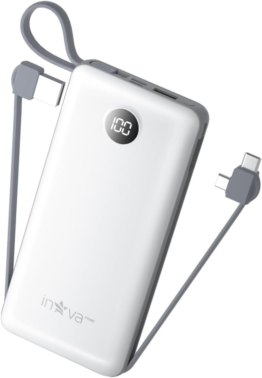 Carregador Portátil Rápido Power Bank 20000mah Visor Digital Universal Inova Cor Branco
