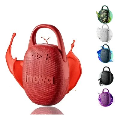Mini Caixa De Som Portatil , Inova Caixa De Som Pequena Com Radio Fm E RGB, Caixinha Som Bluetooth Vermelho