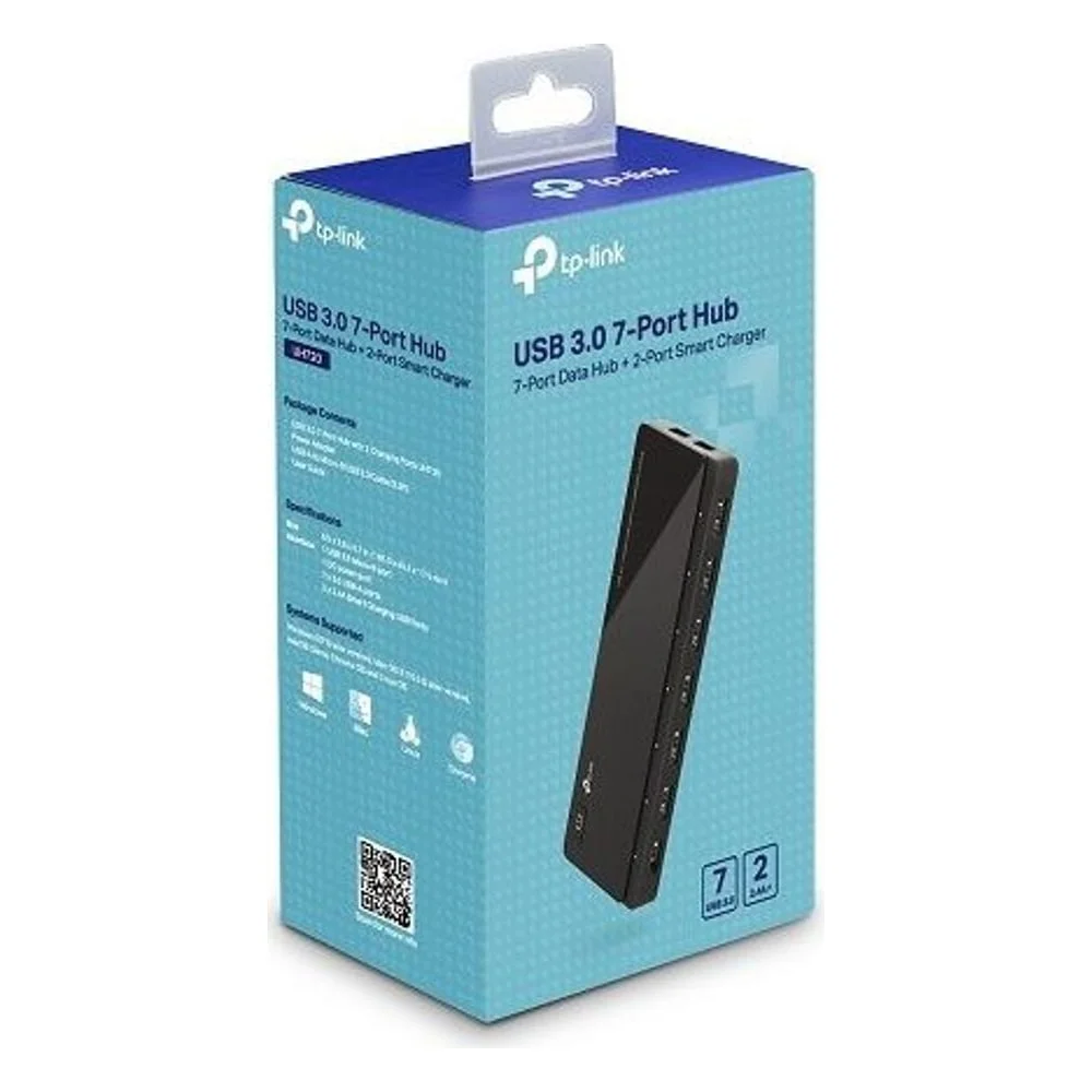 Imagem 2 de 3 do produto Hub Usb 3.0 Tp-link Uh720 7 Portas + 2 Portas Para Carregamento 5v 2.4a Alta Velocidade Preto