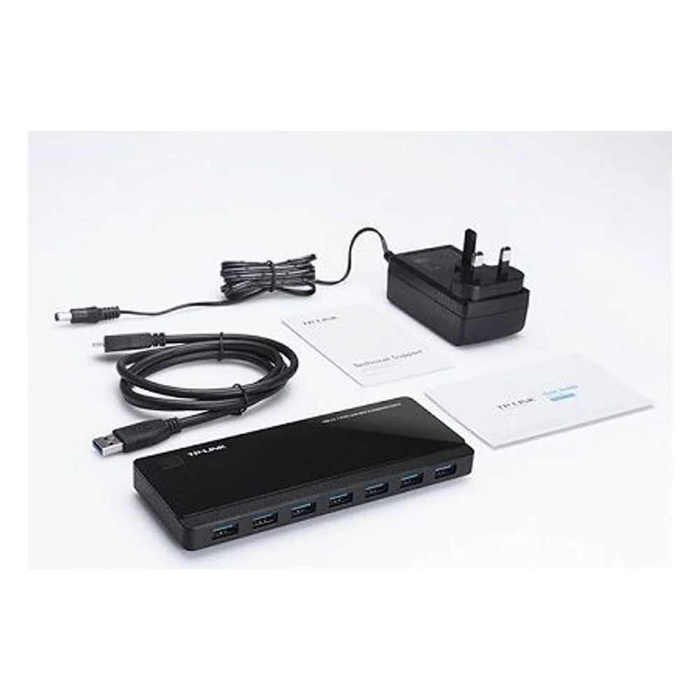 Imagem 3 de 3 do produto Hub Usb 3.0 Tp-link Uh720 7 Portas + 2 Portas Para Carregamento 5v 2.4a Alta Velocidade Preto