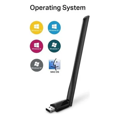 Adaptador Wi-fi Tp-link Archer T2u Plus Ac600 Dual Band Usb 2.0 600mbps Antena Externa Compatível WINDOWS Mac