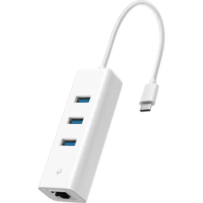 Adaptador Usb-c Tp-link Ue330c Ethernet Gigabit 3 Portas Usb 3.0 Conexão Rápida Plug And Play Compatível Mac WINDOWS