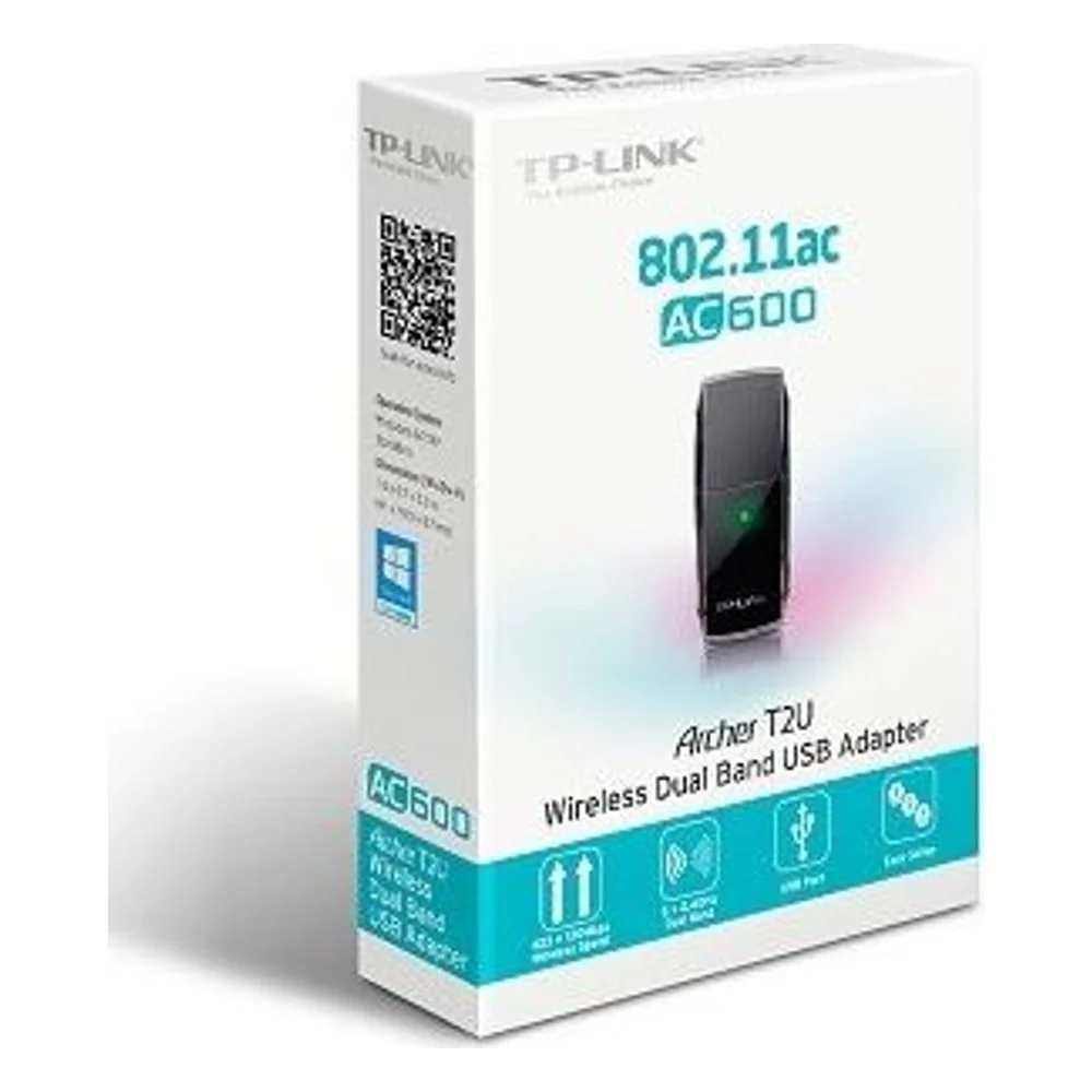 Imagem 2 de 3 do produto Adaptador Usb Wi-fi Tp-link Archer T2u Mini Ac600 Dual Band 2.4ghz 5ghz 600mbps Compacto Antena Externa
