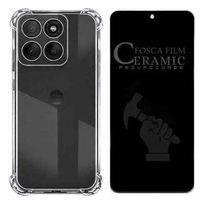 Capa Capinha Anti Impactos + Película Privacidade Fosca 9d Para Moto G77 5g