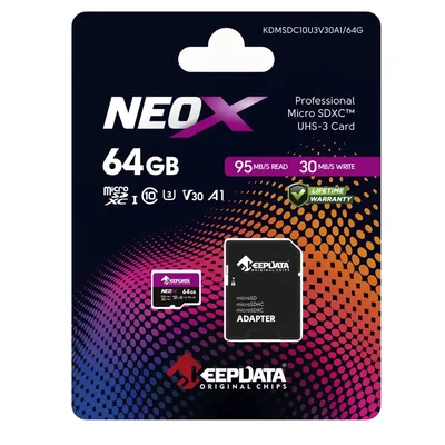 Memory Card Micro Sd 64gb Keepdata Neox U3 4k 95mbps