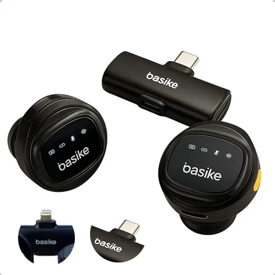 Microfone De Lapela Sem Fio Profissional Com Base De Carregamento, Display LED, Para Iphone/android