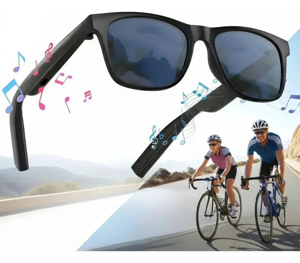Imagem 3 de 4 do produto Óculos De Sol Com Fone De Ouvido Bluetooth Sem Fio Preto