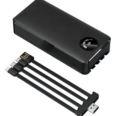 Power Bank H'maston Portátil 20000mah Usb-c 6 Portas Turbo Yd28 Preto