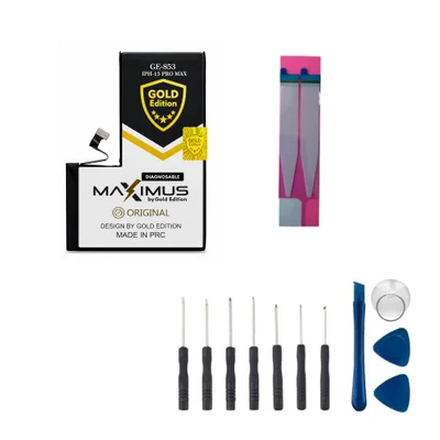 Kit Reparação De Bateria Gold Compatível Iphone 15 Pro Max