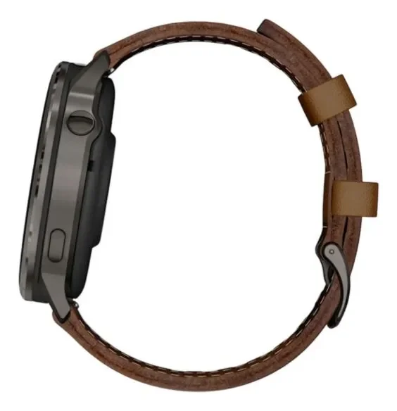 Imagem 4 de 5 do produto Relógio Garmin Venu 4 45mm Preto Pulseira De Silicone E Pulseira De Couro Marrom Extra