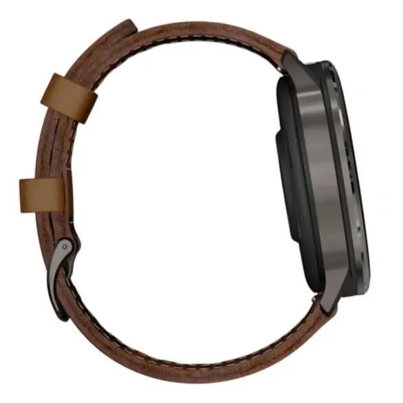 Imagem 5 de 5 do produto Relógio Garmin Venu 4 45mm Preto Pulseira De Silicone E Pulseira De Couro Marrom Extra