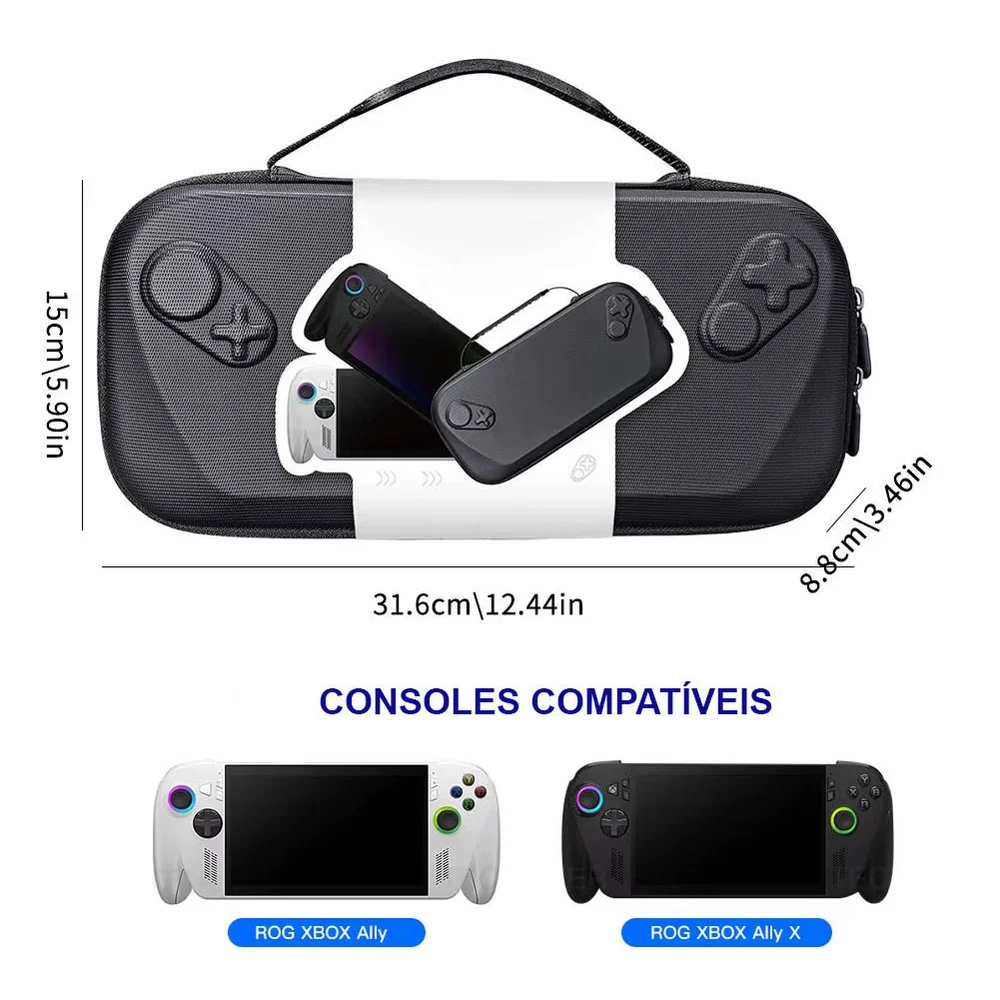 Case Para Rog XBOX Ally / Ally X Espaço Carregador Premium Cor:preto